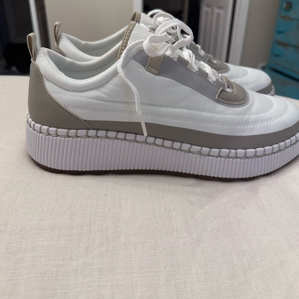 Cougar White and Gray Platform Sneakers